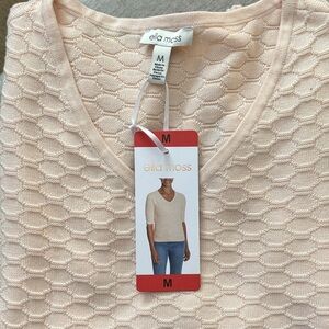 Women’s Ella Moss Cream Textured Knit Top medium NWT